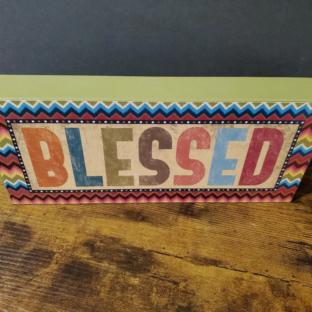 Hobby Lobby Box Sign with "Blessed" 12"x5" - Picture 2 of 4